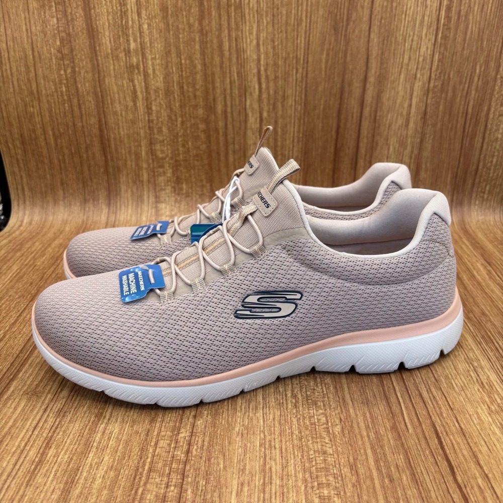 Skechers Summits Summer Blush Sneakers Womens 11 Taupe Peach Memory Foam New - Picture 3 of 11